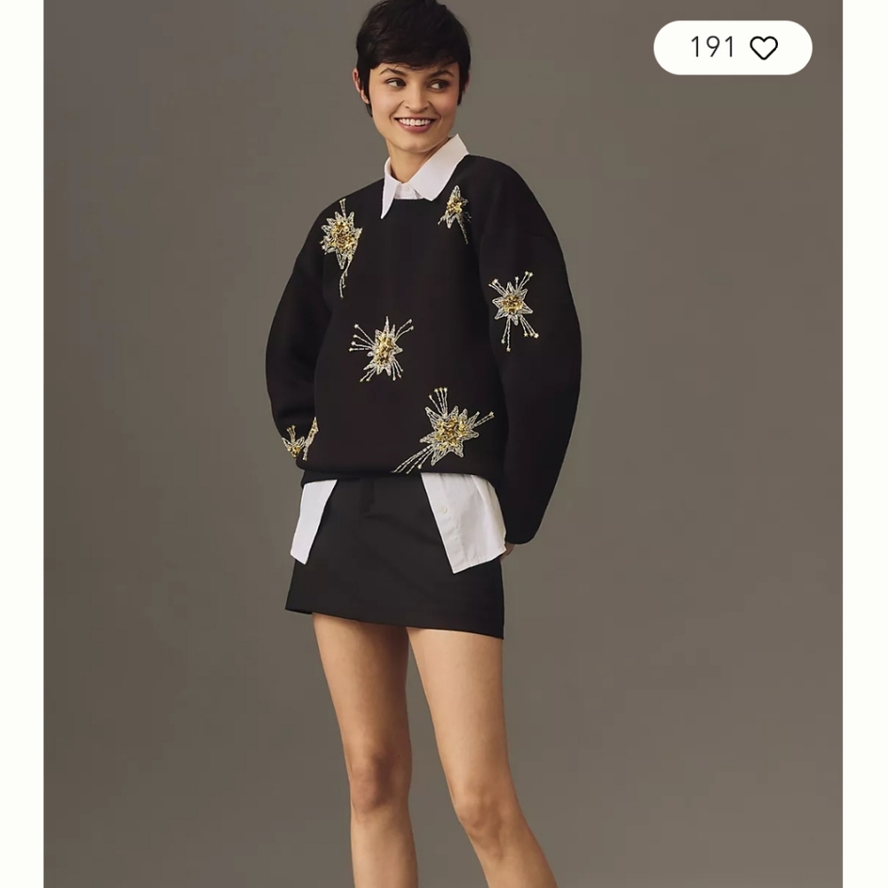 By Anthropologie Sequin Star Sweatshirt